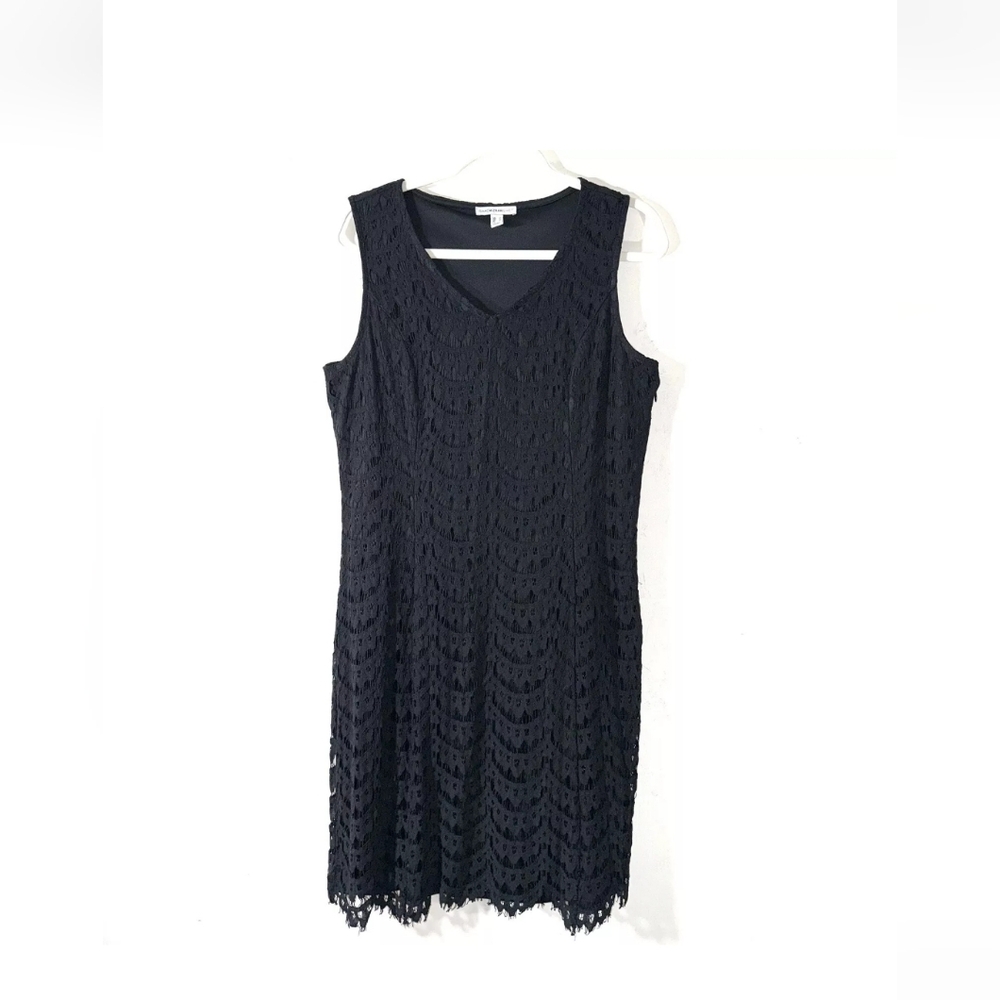Isaac Mizrahi Live! Size LP Mini-Dress sleeveless lace sheath cocktail dress
